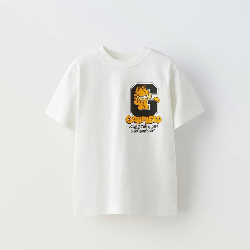 Zara Kids White Garfield T-Shirt
